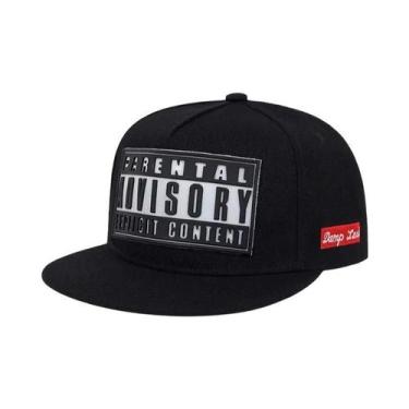 Imagem de Boné Snapback Ajustável de Algodão - Estilo Hip Hop para Verão, Preto,
