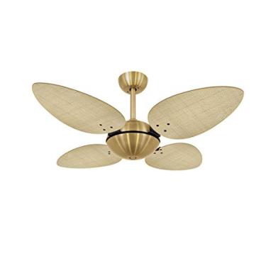 Imagem de Ventilador De Teto Dourado 4 Pás Volare Office Petalo Palmae Natural 220v Volare Volare 220v Dourado