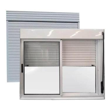 Imagem de Janela De Aluminio Branco Com Persiana Integrada 100x120cm - Alumasa