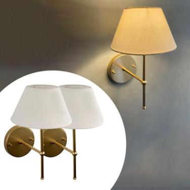 Imagem de Kit 2 Arandelas Luminárias De Parede Clássica Vintage Interna com Cúpu