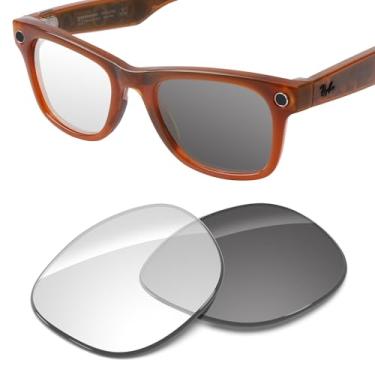 Imagem de Tintart Lentes de substituição compatíveis com óculos RayBan Meta Wayfarer (Gen 2) RW4012 53 mm AI, proteção UV, transição, Fotocrômico Claro a Escuro - Não Polarizado, One Size