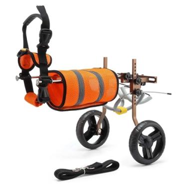 Imagem de PUJPOQRP Cadeira de rodas para cães ajustável para animais de estimação 2 rodas carrinho de cachorro leve fácil de montar cadeira de rodas animal esportes rodas para pernas traseiras ferramentas