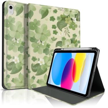 Imagem de Lyfatz Capa para iPad 11th (A16) 27.9 cm 2025/10ª geração 10.9 cm 2022, lindas flores floridas elegantes design estética capa protetora com suporte para lápis, antiderrapante, antichoque - flores