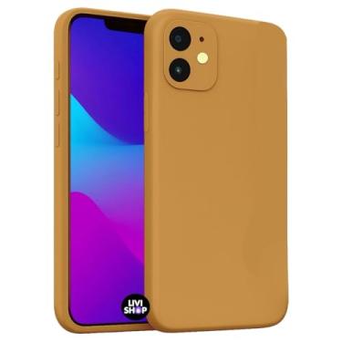 Imagem de Capa Case Capinha Para iPhone 11 Silicone Com Bordas Elevadas Aveludada Forro Premium (MOSTARDA)