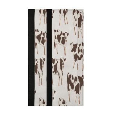 Imagem de Burbuja Cows Conjunto de 2 capas de maçanetas de porta de geladeira, laváveis, forno, micro-ondas, antiderrapante, 35,5 x 14 cm