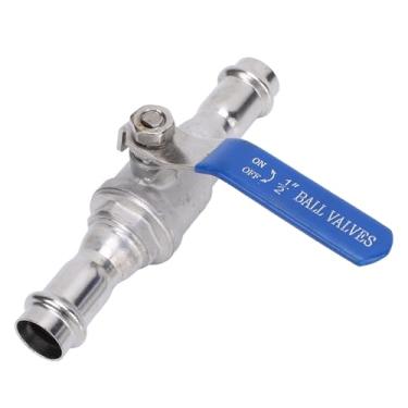 Imagem de Hyuduo Válvula de Esfera de Prensa de 1/2 Polegada, Conexão de Prensa Dupla de Aço Inoxidável 304 para Uso Industrial, Compatibilidade Multimídia Com de óleo de água, DN15 1000psi WOG para Mecânica