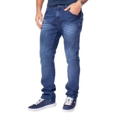 Imagem de Calça Jeans Masculina Gangster Modelagem Reta Azul, Azul, 44