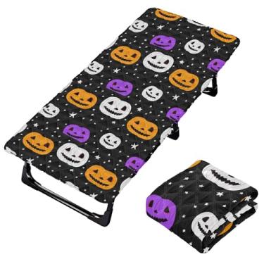 Imagem de Burbuja Lençol de berço de abóbora de Halloween para crianças, lençol de cochilo acolchoado portátil com faixa elástica para meninas e meninos, lavável na máquina, 63,5 x 127 cm