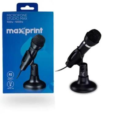 Imagem de Microfone Studio Para Mesa Maxprint Preto P2 3,5mm