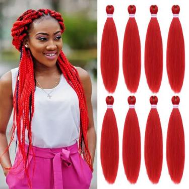 Imagem de Braiding Hair Dorsanee, pré-esticado, 20 cm, 8 pacotes, vermelho