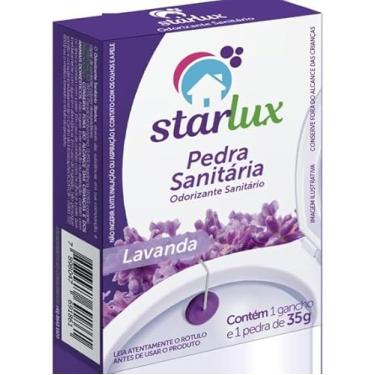 Imagem de Starlux - Pedra sanitária lavanda (35g) 100% volátil | Perfuma e higieniza vasos sanitários | Fácil aplicação e melhor custo-benefício