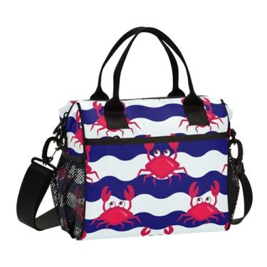 Imagem de GAIGEO Lancheira térmica Happy Crabs com alças, lancheira com isolamento térmico, lancheira para mulheres, isolada, M