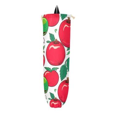 Imagem de Pacote com 2 suportes para sacolas plásticas de frutas tropicais, suporte de sacola de supermercado para sacolas plásticas, suporte de plástico para sacolas de supermercado na parede