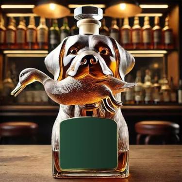 Imagem de Garrafa de uísque para cães e patos de 290 ml, garrafa de vinho feita à mão, garrafa de vinho, licor, à prova de vazamento, presente para amantes de animais de estimação e uísque, decoração artística