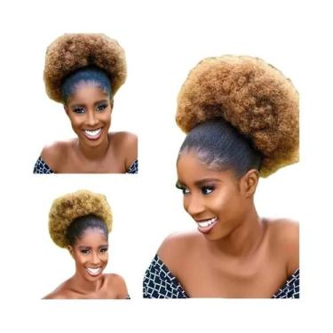 Imagem de Extensão De Rabo De Cavalo Sintético Afro Kinky Curly De 10 Polegadas 