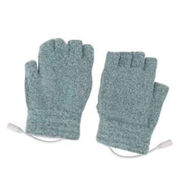 Imagem de Generic Luvas Aquecidas Usb, Almofada de Aquecimento Elétrica para Atividades Internas e Externas, Tamanho de Malha Acrílica Adequado para a Maioria das Pessoas (Verde)