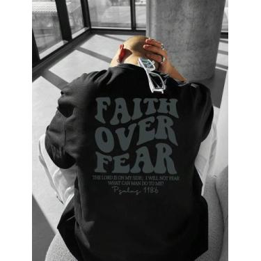 Imagem de Camiseta Estampada Masculina Retro Verao Fé Acima Do Medo - crushed, P