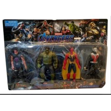 Imagem de Brinquedos Kit Com 4 Bonecos Mavel Vingadores Articulado Homem Formiga