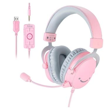 Imagem de Headset Gamer Fifine H9, Som Surround 7.1, USB, Console e PC, Rosa - H9P-Unissex