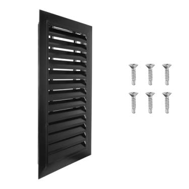 Imagem de PATIKIL Ventilação de frontão de 55 x 30 cm, 1 peça de ventilação de galpão de parede de liga de alumínio grade de ar quadrada com filtro inoxidável para teto de garagem no sótão da casa, tamanho da