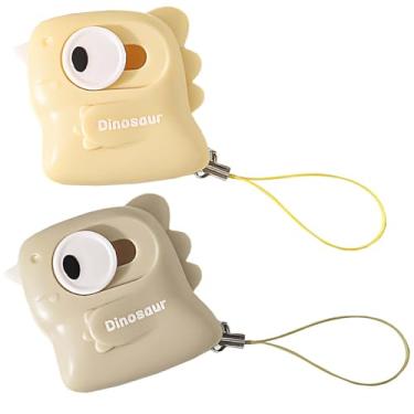 Imagem de 2 peças de cortador magnético de dinossauro fofo | Faca utilitária 2026 para abertura segura e eficiente da caixa, corte de papelão (cinza amarelo)