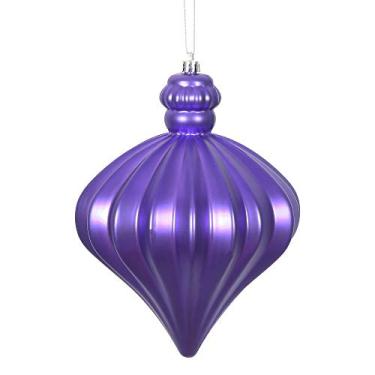 Imagem de Vickerman Ornamentos de enfeite de Natal de cebola fosca para pendurar, 15 cm, roxo, 4 peças
