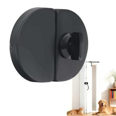 Imagem de Fechadura de porta dupla - proteção de armário (metal) à prova de crianças e animais de estimação - adequada para todas as espessuras de porta de madeira