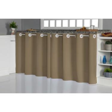 Imagem de Cortina Para Pia De Cozinha Em Oxford 1,40X0,90 Balcão - Protege Contra Goteiras e Sujeira, Envio Compatível com Todo o Brasil(Avelã)