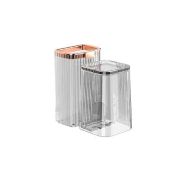 Imagem de Suporte de escova de dentes para banheiro suporte de escova de dentes elétrica cinza rosa suporte de pasta de dente de parede caixa de armazenamento de escova de dentes rack de armazenamento de escova