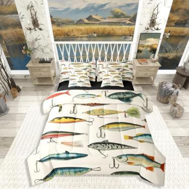 Imagem de Erosebridal Jogo de cama solteiro com 7 peças, estampa de animais selvagens, animais e adultos, rústico, para meninos e adultos, bege