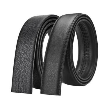 Imagem de Cinto Masculino De Couro PU Macio Preto 35cm De Alta Qualidade Sem Fiv