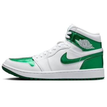 Imagem de Nike Tênis de golfe masculino Jordan 1 High, branco/verde pinho, tamanho 41, Branco/Verde pinheiro, 41