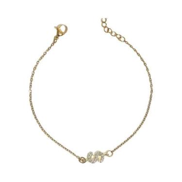 Imagem de Pulseira Feminina Banhada a Ouro Com Iniciais, Joia De Aço Inoxidável,