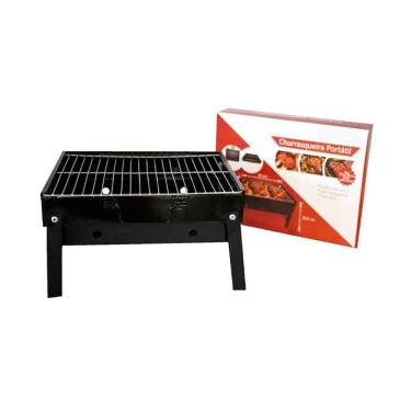 Imagem de Churrasqueira Portátil Carvão Maleta Aço Carbono 35X27X20Cm