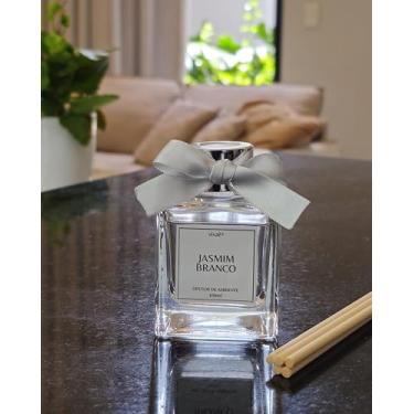 Imagem de Vivaê Difusor de Varetas Aromatizador de Ambiente Jasmim Branco 100ml - Frasco de Vidro com Varetas de Fibra - Decoração e Perfume