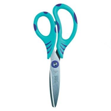 Imagem de Tesoura Escolar 14,5cm Ergonômica Ponta Redonda Comfy Tris Verde Agua