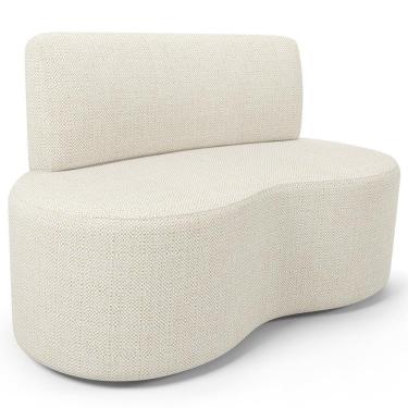 Imagem de Sofá 2 Lugares Orgânico Para Sala De Estar Living Larissa L02 Linho Champagne - Lyam Decor