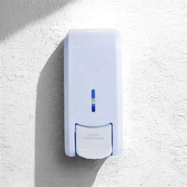 Imagem de Dispenser Automático 800ml Para Sabonete Líquido E álcool Gel - Preto E Branco Com Proteção Antivírus