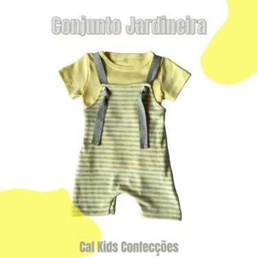 Imagem de Conjunto Jardineira c/ Blusa MC Masc/Fem em Suidine - Cal Kids