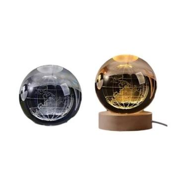 Imagem de Lâmpada De Mesa De Cristal 3D Do Sistema Solar Com Iluminação LED, Lâm