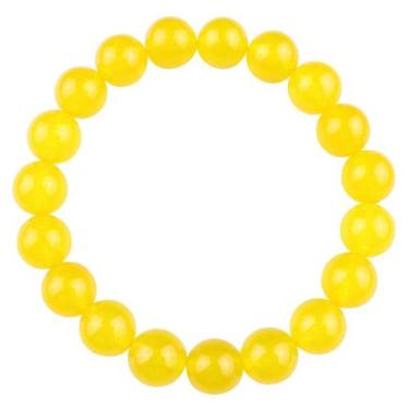 Imagem de Pulseira redonda de cristal amarelo com miçangas de 12 mm para homens 