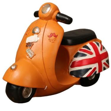 Imagem de Motocicleta de PVC vintage Piggy Bank Retro Scooter Coin Bank - yiweis