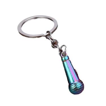 Imagem de Chaveiro, mini microfone, liga de zinco, ventiladores de música colori