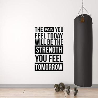 Imagem de Adesivos de parede Motivational Quote Pain Strength PVC 56x89cm - yiwe