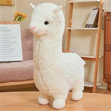 Imagem de Boneca de alpaca de pelúcia Wabjtam Pure White, brinquedo macio de 45 