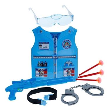 Imagem de Kit Policia Azul com Rifle e Acessórios Brinquedo Infantil