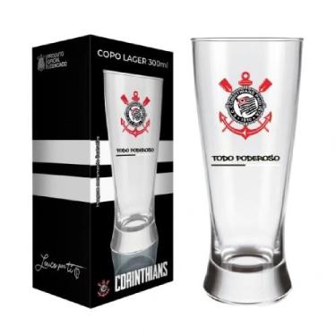 Imagem de Copo Corinthians Cerveja Lager 300ml Vidro Oficial Licenciado - Allmix