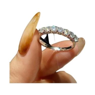 Imagem de Anel De Noivado E Casamento Feminino Em Prata Esterlina 925 Com Diaman