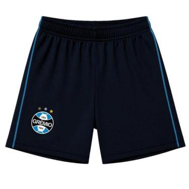 Imagem de Shorts Grêmio Infantil Juvenil Preto Oficial, Tam 12