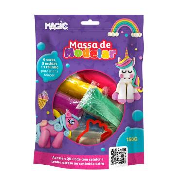 Imagem de Kit Massa de Modelar EVA Magic Kids Unicórnio 6 Cores
